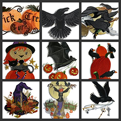 Parche bordado para planchar o coser "Feliz Halloween" [Boo Crew Witch], personalizado y único de BeyondVision [6,85 x 4,36] [Hecho en EE. UU.]