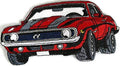 69 Camaro (6" x 2.5") embroidered iron-on patch