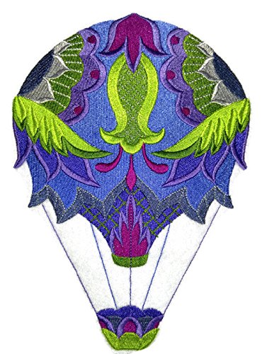 Beautiful Custom Balloon [Cool Breeze Jacobean Balloon] Embroidered Iron On/Sew Patch (5.86" x 8.26") Made in USA]