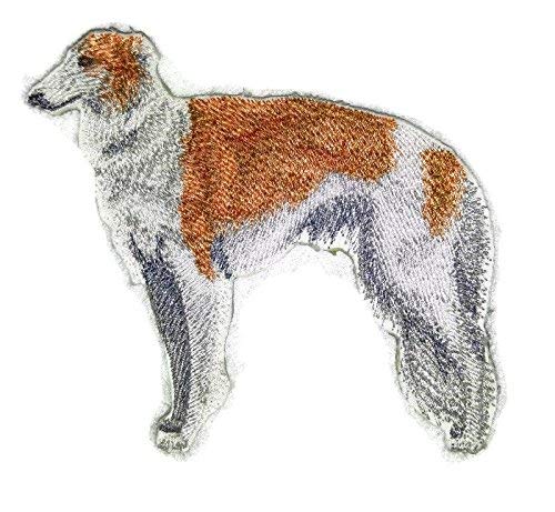 Amazing Custom Dog Portraits [Borzoi (Russian Wolfhound) ] Embroidery Iron On/Sew patch (4.5" x 4.5")[Made in USA]