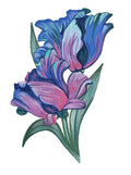 Spectrum of Color Parrot Tulips (6.85" x 10.17") embroidered iron-on patch