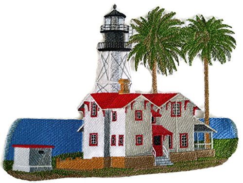 Custom and Unique Lighthouse [New Point Loma Lighthouse] Embroidered Iron on/Sew Patch (9.08" x 6.9") [Made in USA]