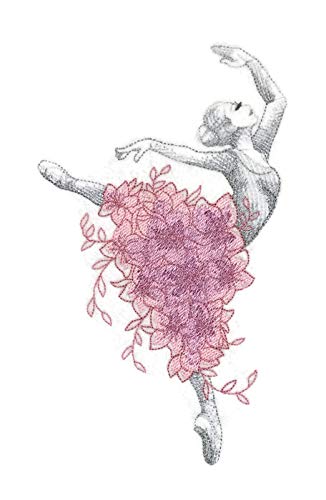 Let's Dance Custom and Unique [ Ballerina Dancer with Flowers] Embroidered Iron on/Sew Patch (7.8" x 4.6") [Made in USA]