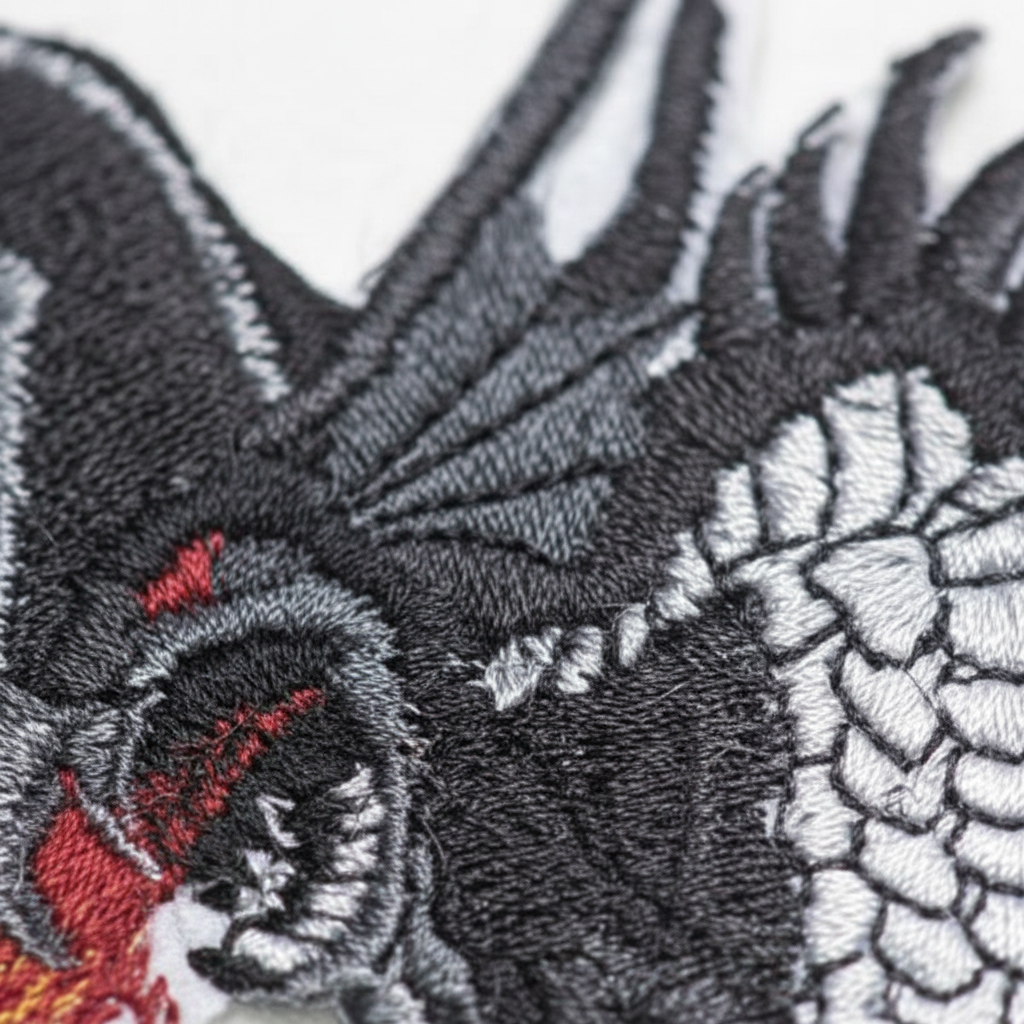 Extreme macro embroidery detail shot