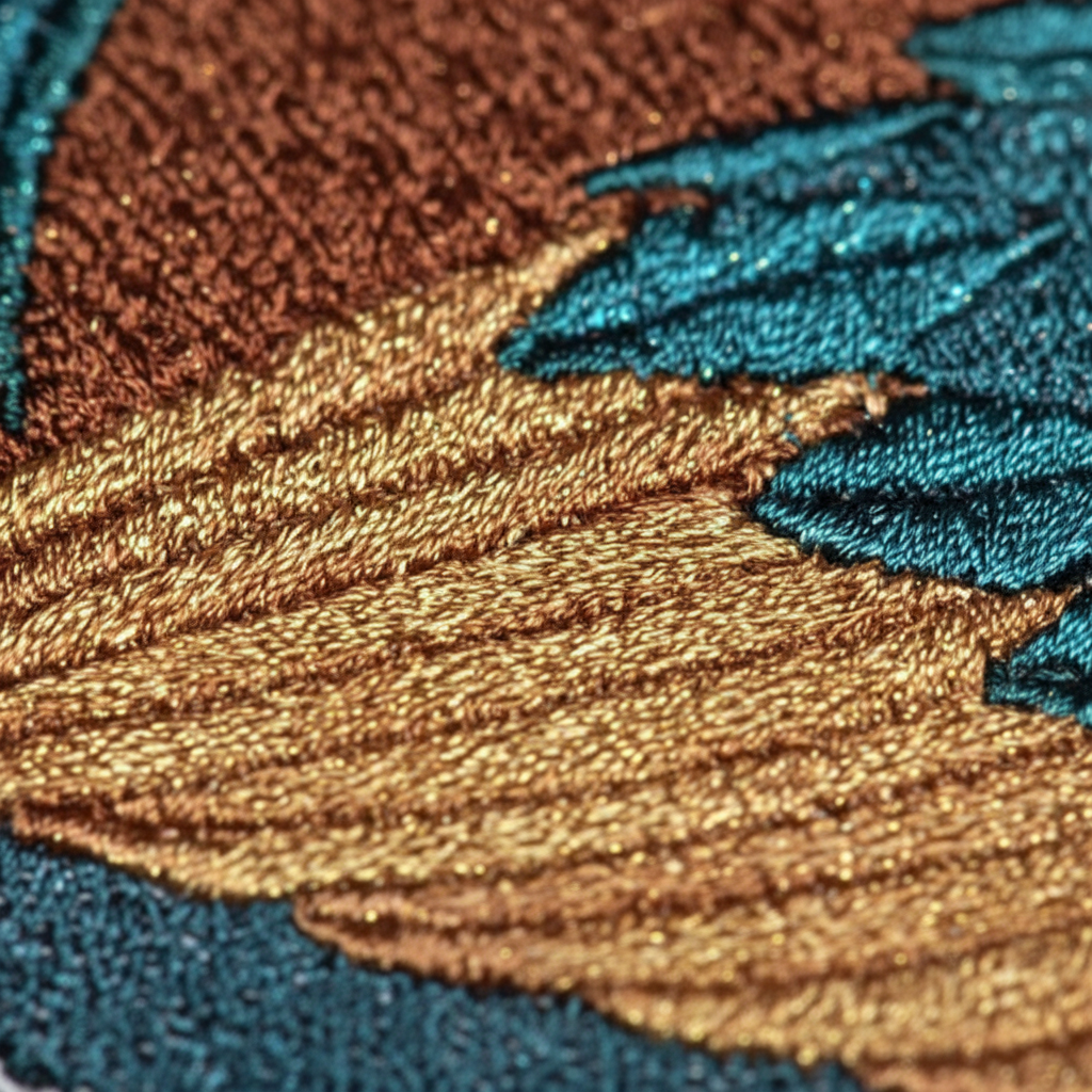 Extreme macro embroidery detail shot