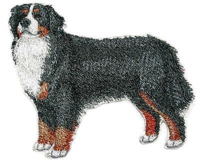 Impresionantes retratos de perros personalizados [Perro de montaña bernés] Parche bordado para planchar o coser [11,4 x 11,4 cm] [Hecho en EE. UU.]