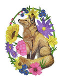 Woodland Whimsy Fox Oval (7.8" x 5.74") embroidered iron-on patch