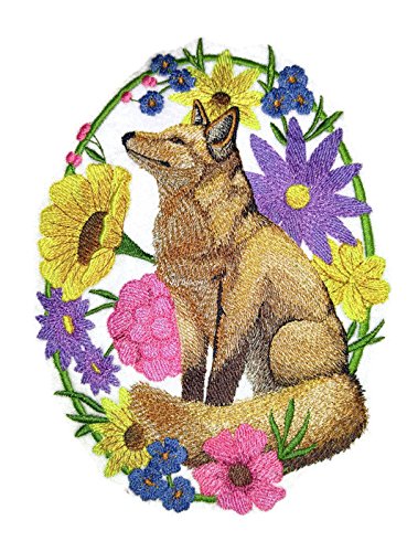 BeyondVision Nature Weaved in Threads, Amazing Animal Kingdom [Woodland Whimsy Fox Oval] [Custom and Unique] Embroidered Iron on/Sew Patch (7.8" x 5.74") [Made in USA]