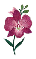 Bloom Orchid (4.8" x 6") embroidered iron-on patch