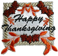 Happy Thanksgiving [ Happy Thanksgiving] / (3.49" x 3.14") [] embroidered iron-on patch