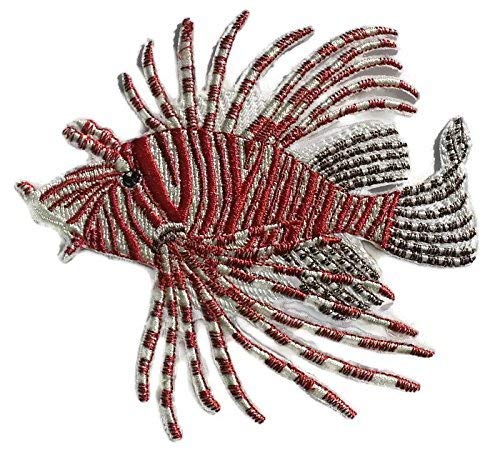 Nature's Bounty Beautiful Custom Fish Portraits [ Lionfish ] Embroidered Iron On/Sew Patch (5" x 4") Made in USA