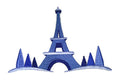 Paris City Square (7.26" x 4.8") embroidered iron-on patch