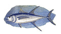 Yellow Tuna Fish (6.9" x 3.6") embroidered iron-on patch