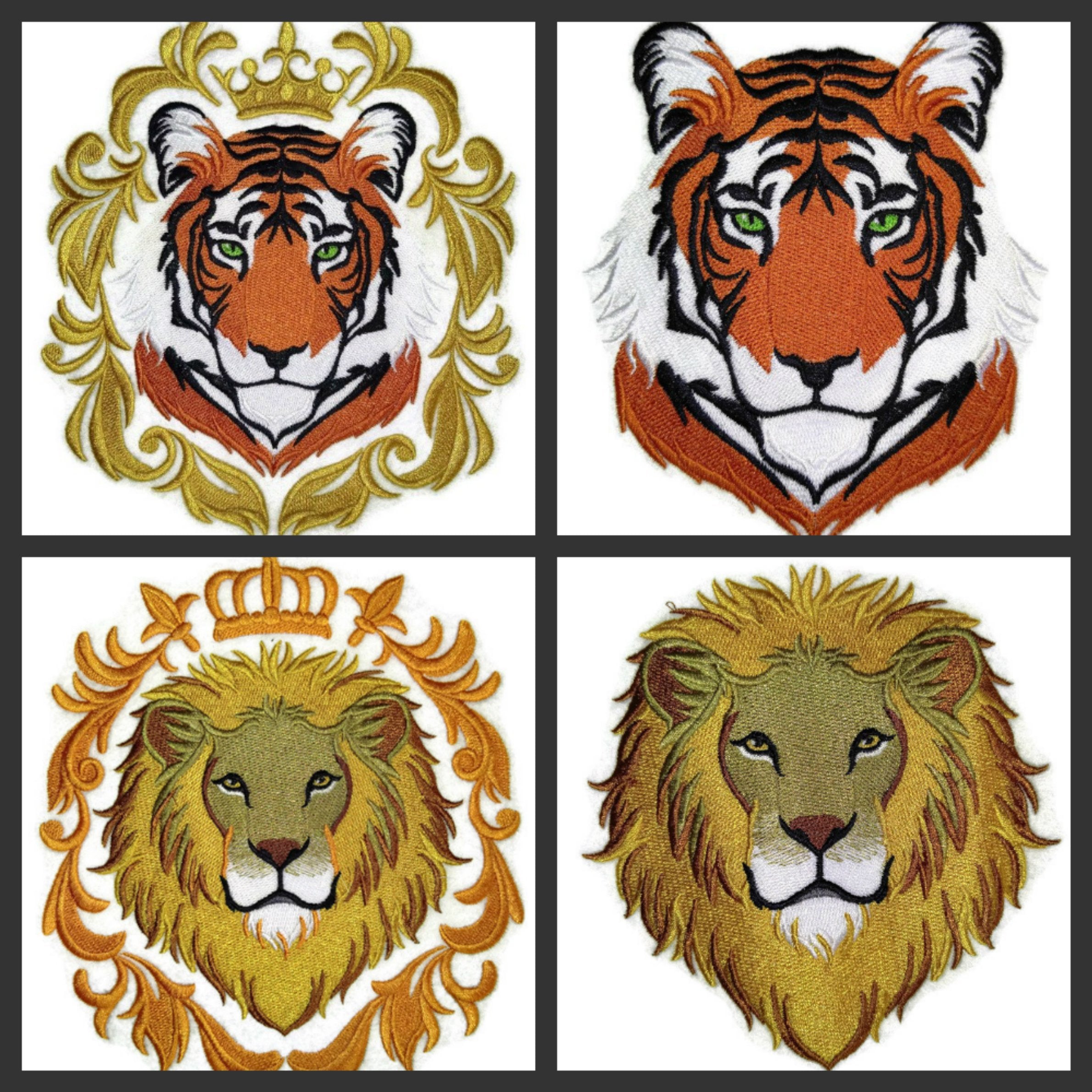 Nature Weaved in Threads, Amazing Animal Kingdom [Mighty Lion Face] [Custom and Unique] Embroidered Iron on/Sew Patch (5.32" x 5.58") [Made in USA]