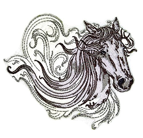Parche bordado para planchar o coser, personalizado y único, Spirit of Stallion [Spirit of Stallion n.° 8] de 5" x 5" [Hecho en EE. UU.]