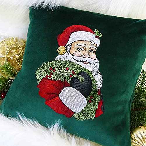 Beyond Vision Merry Christmas [Classic Christmas Santa ] Embroidered Iron on/Sew Patch (2" x 9") [Made in USA]