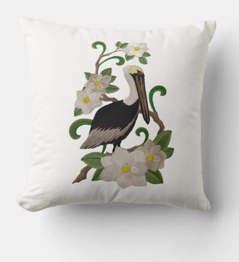 Pájaro personalizado: pelícano pardo oriental de Luisiana y magnolia - Beyond Vision [18 x 27 cm]