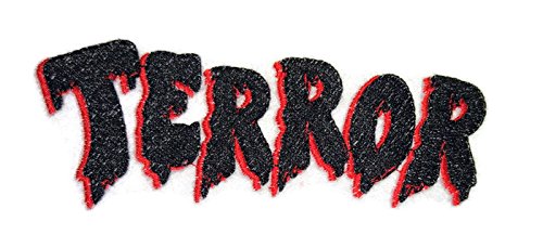 Custom and Unique Happy Halloween [Classic Terror Word] Embroidered Iron on/Sew Patch (6.2" x 3.1") [Made in USA]