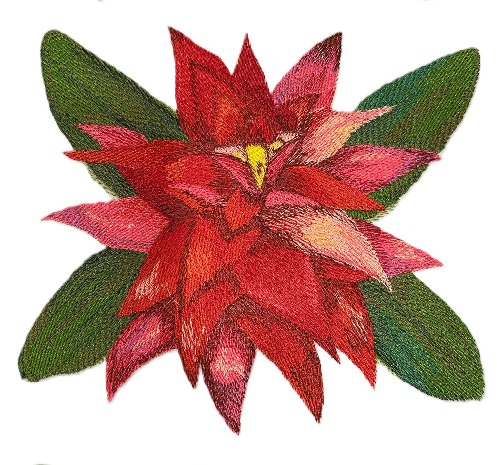 Parche bordado termoadhesivo de bromelia tropical en acuarela (6" (ancho) x 6,66" (alto))