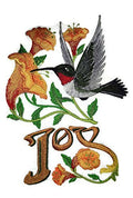 Hummingbird Of Joy (8.2" x 5.9") embroidered iron-on patch