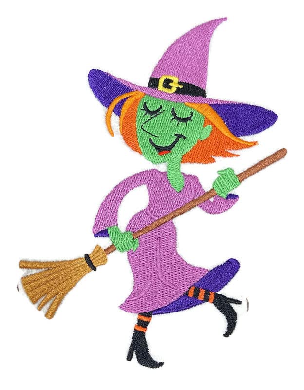 BeyondVision Custom and Unique Happy Halloween [ Monster Mash Witch] Embroidered Iron on/Sew Patch (6.72" x 4.86") [Made in USA]