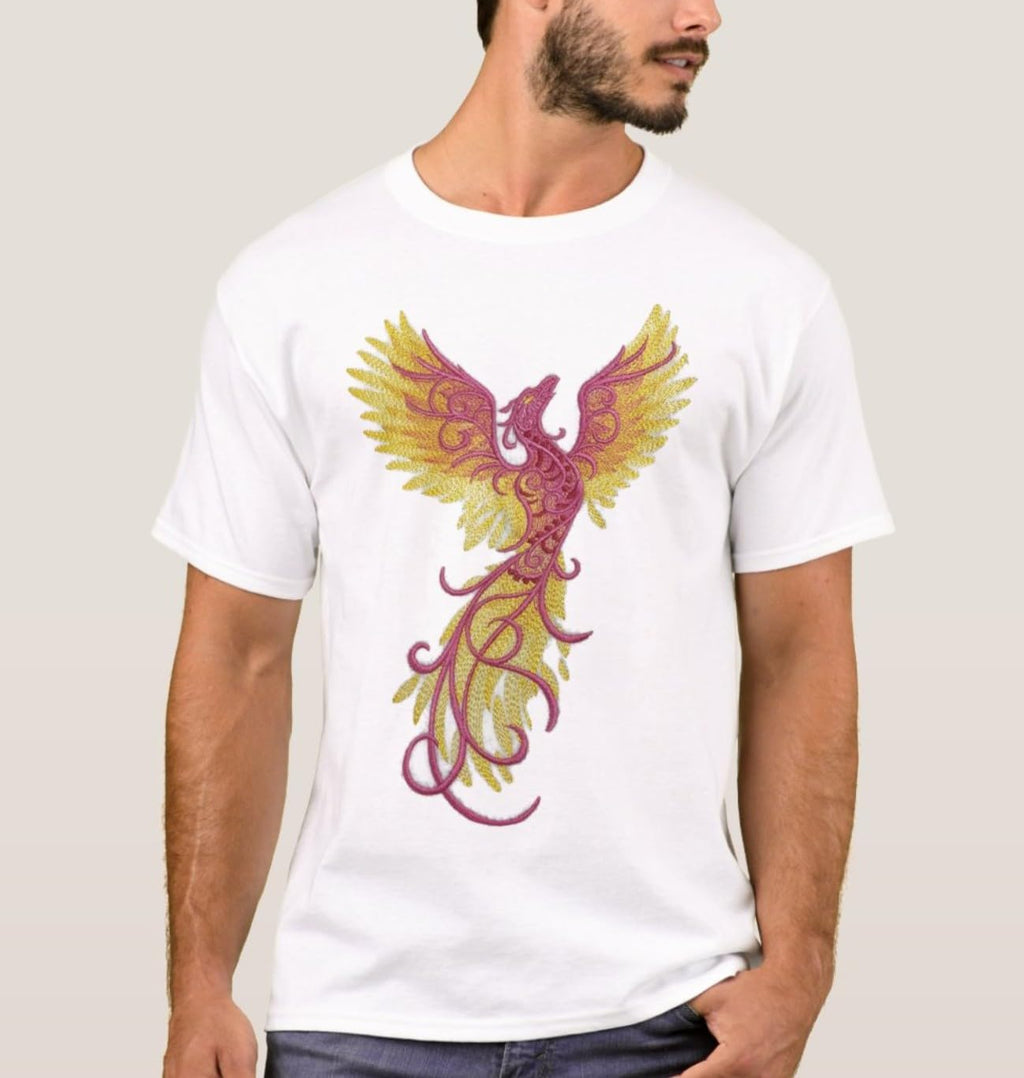 Phoenix Ascends Embroidered Patch Large (6.86" x 9.69") | Iron-On or Sew-On | Mythical Phoenix Applique