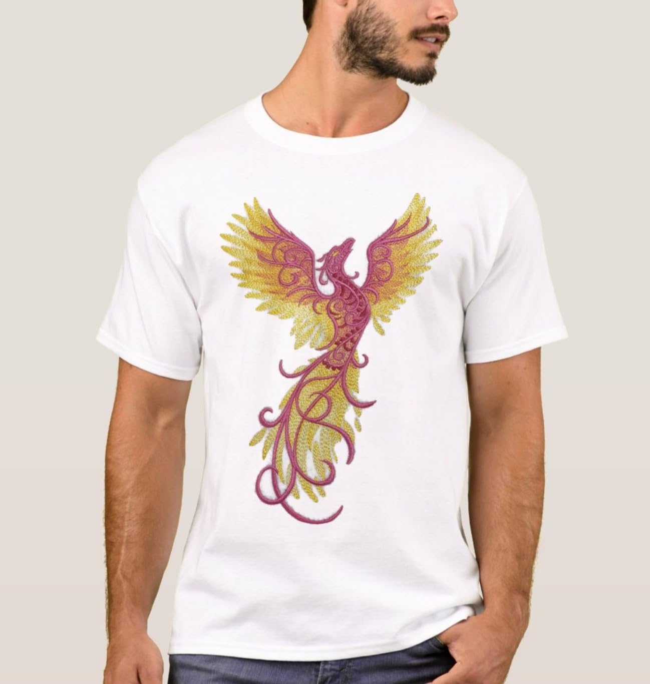 Phoenix Ascends Embroidered Patch Large (6.86" x 9.69") | Iron-On or Sew-On | Mythical Phoenix Applique