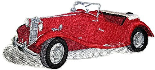 Classic Cars Collection [1952 MG TD ] [American Automobile History in Embroidery] Embroidered Iron On/Sew Patch (6" x 3") Made in USA]
