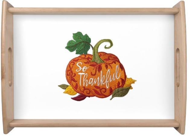 Happy Thanksgiving (So Thankful) Custom and Unique Embroidered Iron on/Sew Patch (5.23" x 4.87")