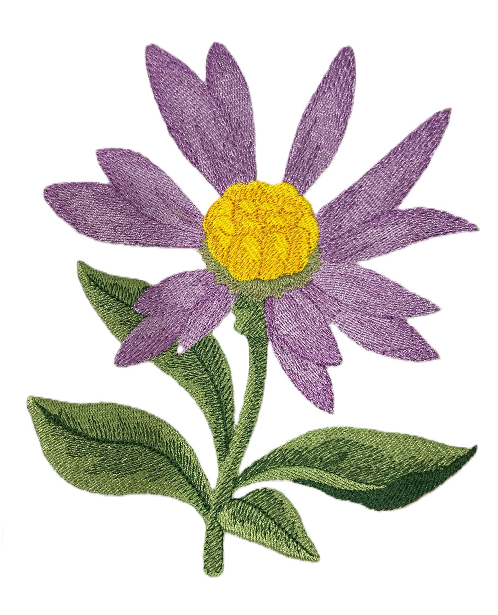 Iris Flower Sea Aster Embroidered Iron on/Sew Patch (5.94" x 5.86")