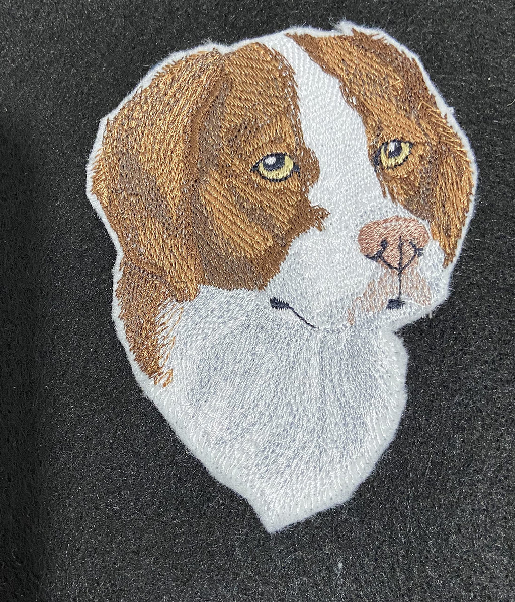 Custom Brittany Spaniel Head Embroidery Iron On/Sew Patch (3.47" x 4.5")