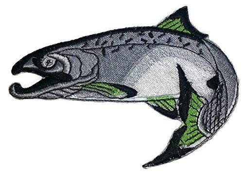 Nature's Bounty Beautiful Custom Fish Portraits [ Salmon Fish ] Embroidered Iron On/Sew Patch (6.5" x 3.5") Made in USA