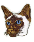 Siamese Cat Face (3" x 3") embroidered iron-on patch