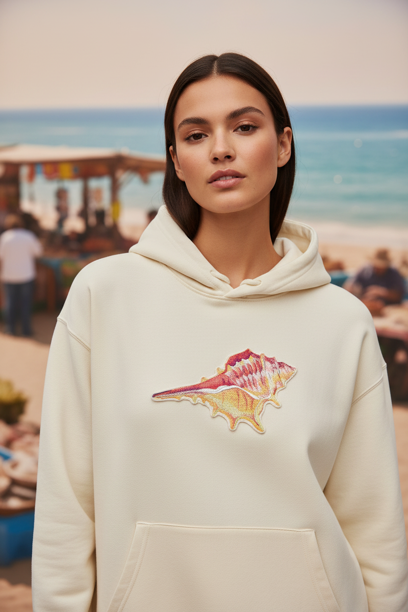 Fashion chest placement with coastal marketplace scene