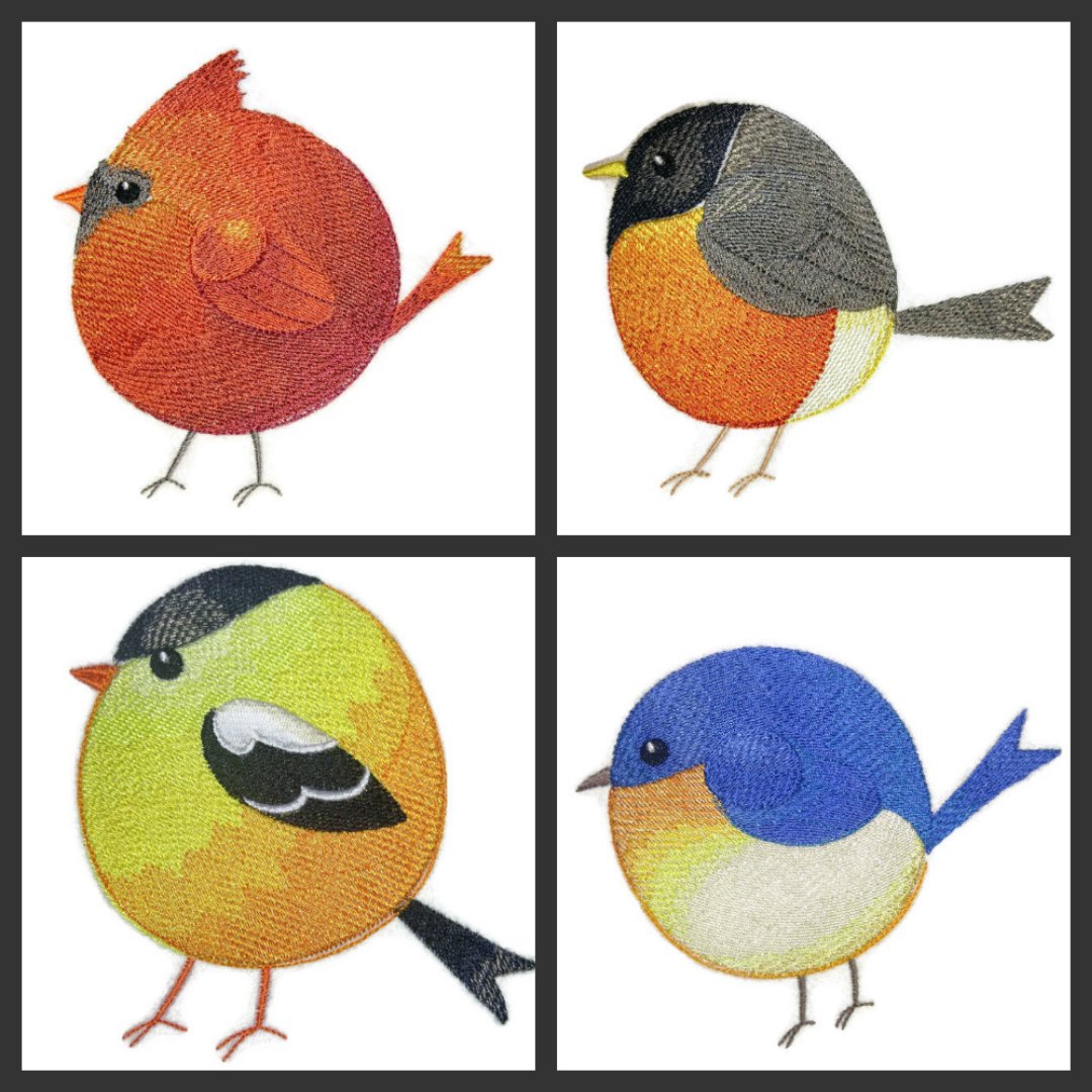 Parche bordado termoadhesivo personalizado y único "Naturaleza entretejida en hilos", "Increíble reino de los pajaritos" (Cardenal rollizo) [11,9 x 12,2 cm] [Hecho en EE. UU.]