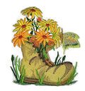 Bloom In Boot (5.3" x 4.86") embroidered iron-on patch
