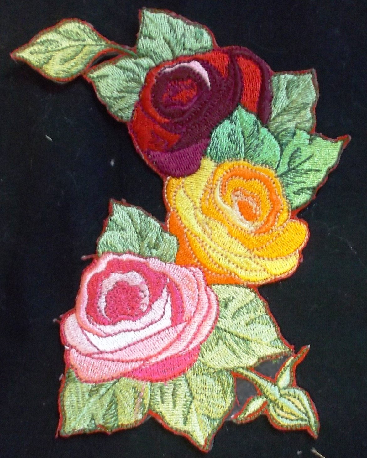 Parche bordado para planchar o coser de Rosa Romántica personalizado [11,4 x 11,4 cm] [Hecho en EE. UU.]