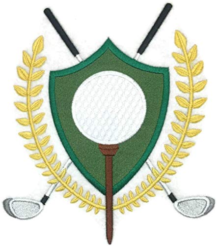 Happy Father's Day Custom and Unique Embroidered Gift [Golf Crest] Embroidered Iron on/Sew Patch (6.61" x 7.79") [Made in USA]