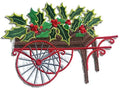 Cart Flower Mistletoe (8" x 6") embroidered iron-on patch