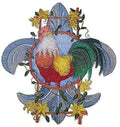 Nature Weaved in Threads, Rooster [Fleur De Doodle Doo ] [] / (6.23" x 5.85") [] embroidered iron-on patch