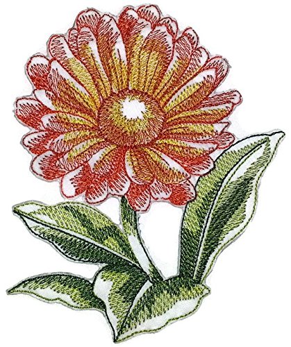 Custom Blooming Flowers Sketch [Sketched Tuberous Begonia Single] Embroidered Iron on/Sew Patch (4.5" x 5") [Made in USA]