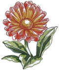 Sketched Tuberous Begonia Single (4.5" x 5") embroidered iron-on patch