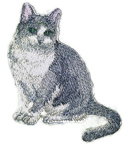 Impresionantes retratos de gatos personalizados [Gata Gracie] Parche bordado para planchar o coser [11,4 cm x 7,6 cm] Hecho en EE. UU.