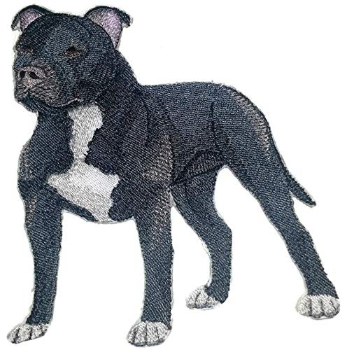 Amazing Custom Dog Portraits [Staffordshire Bull Terrier] Embroidered Iron On/Sew Patch (5" x 4.5")[Made in USA]