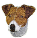 Jack Russell Terrier Dog Face (4" x 4") embroidered iron-on patch