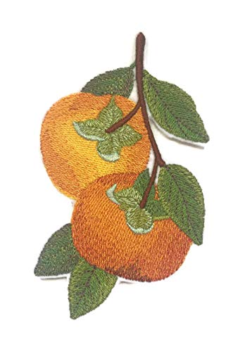Nature Weaved in Threads, Amazing Fruits [ Persimmons ] [Custom and Unique] Embroidered Iron on/Sew Patch (4.8" x 2.99") [Made in USA]
