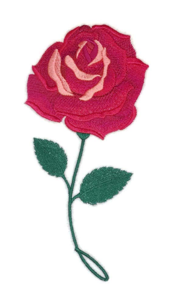 Custom and Unique (Bloom Rose) Garden's Best Delight Flower Embroidered Iron on/Sew Patch (3.6" x 7.4") [Made in USA]