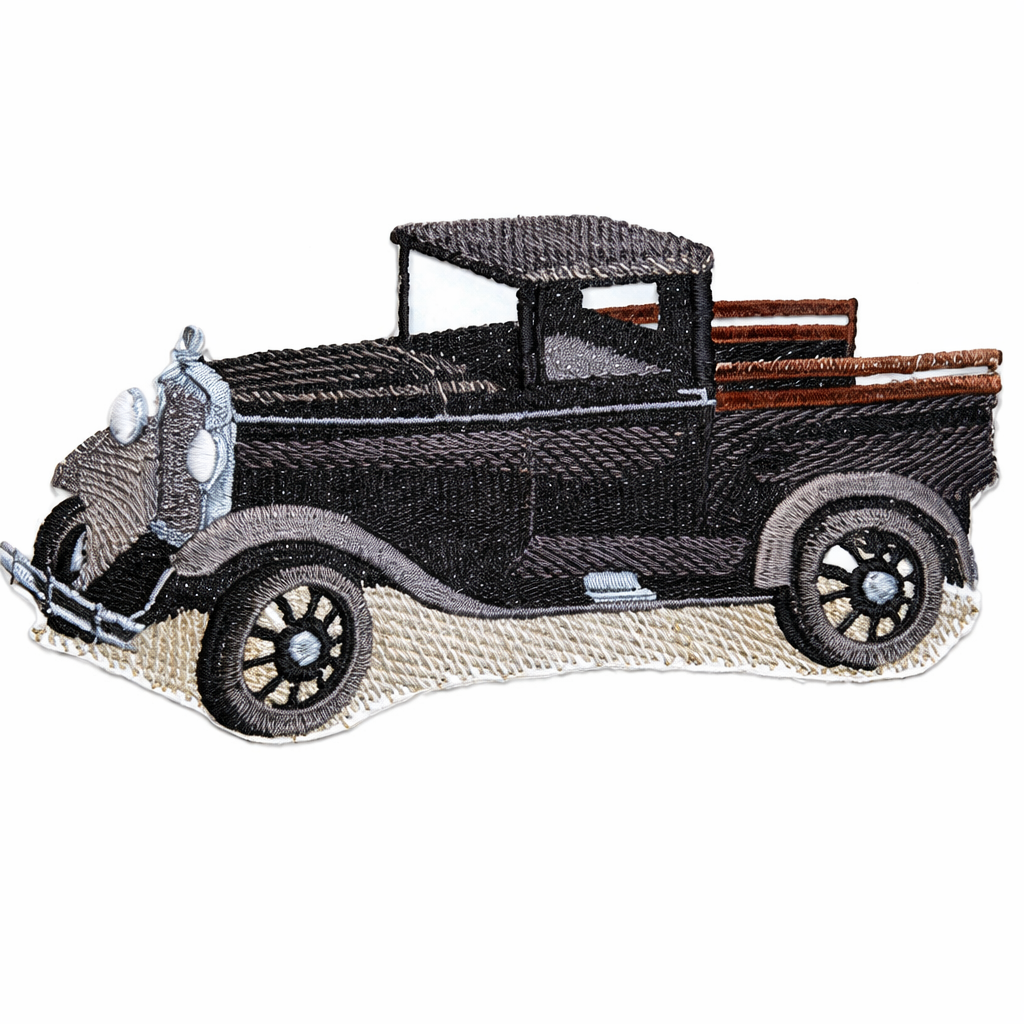 Colección de Camiones Clásicos [Camión Ford Modelo A] [Historia del Automóvil Estadounidense en Bordado] Parche Bordado para Planchar o Coser [6.48" x 3.55"] Hecho en EE. UU.