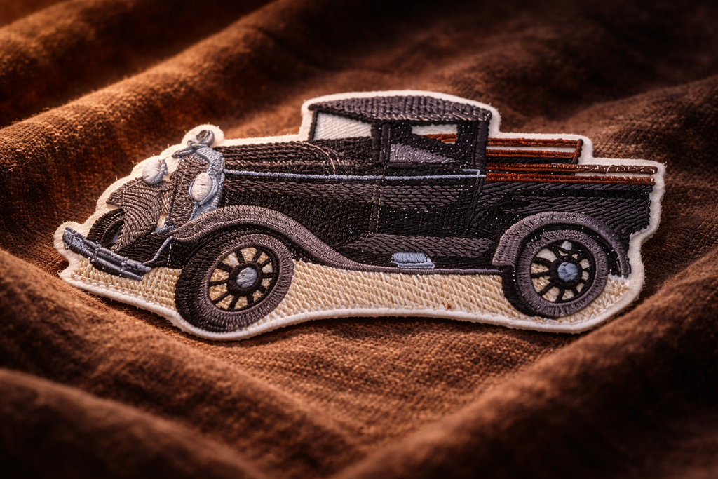 Colección de Camiones Clásicos [Camión Ford Modelo A] [Historia del Automóvil Estadounidense en Bordado] Parche Bordado para Planchar o Coser [6.48" x 3.55"] Hecho en EE. UU.