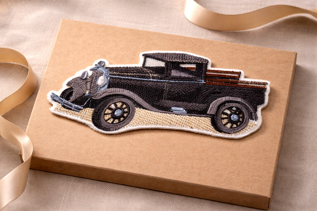 Colección de Camiones Clásicos [Camión Ford Modelo A] [Historia del Automóvil Estadounidense en Bordado] Parche Bordado para Planchar o Coser [6.48" x 3.55"] Hecho en EE. UU.